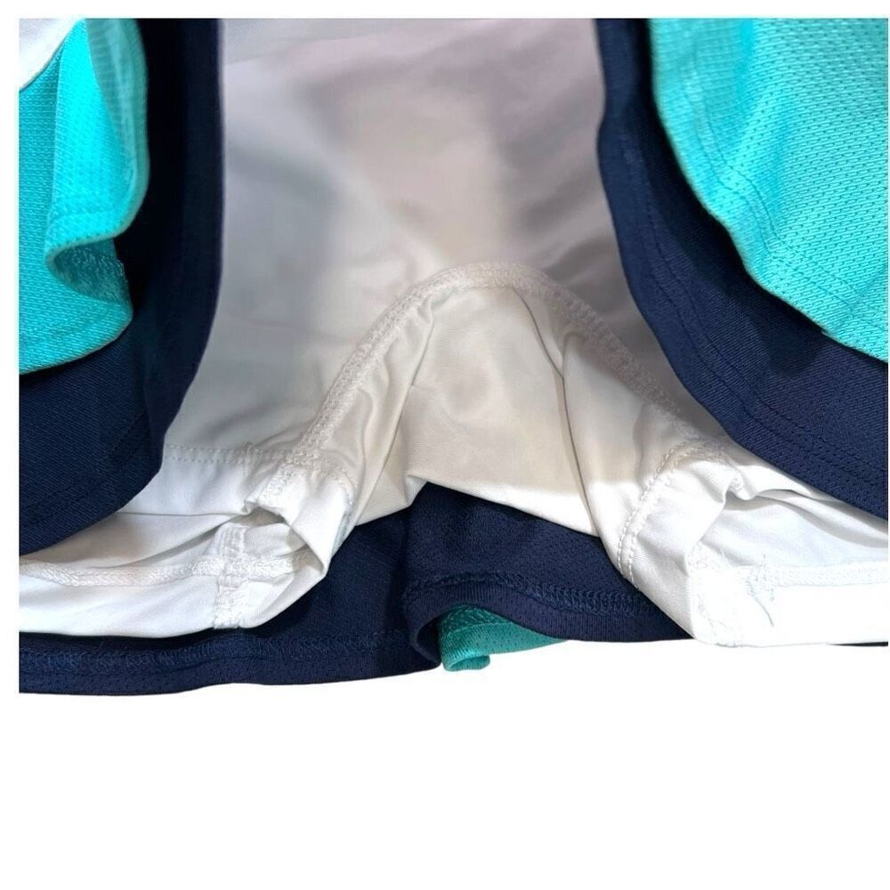Tail Women's Double Tiered Ruffle Tennis Golf Skort Skirt White Navy Size Large - Picture 4 of 7